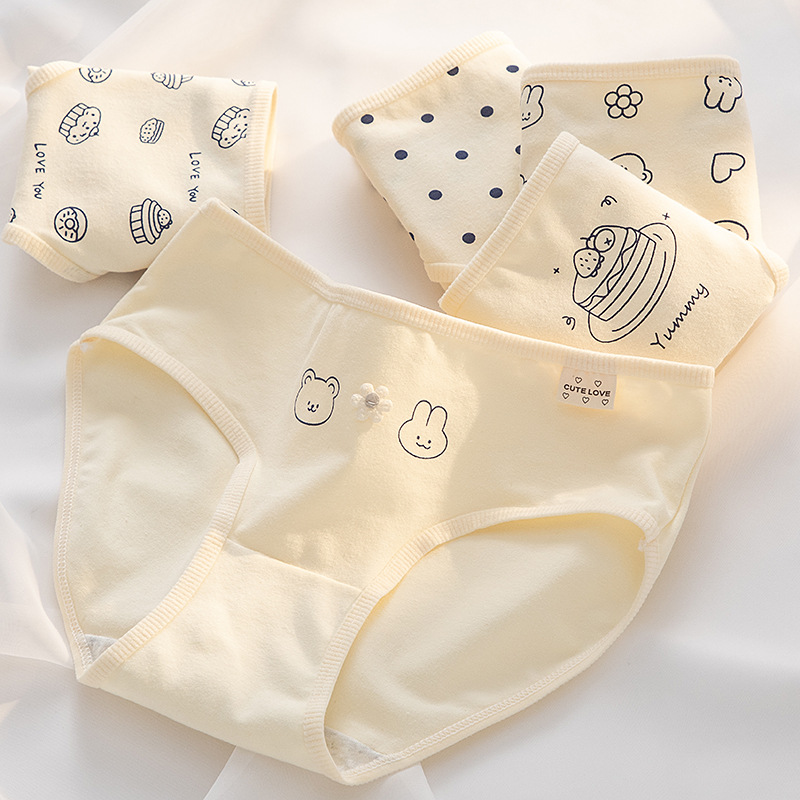 Tingweiya Class A baby cotton girl student underwear pure cotton crotch 5A full pants antibacterial soft briefs