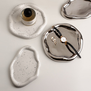 Behanmei light luxury irregular key chain ceramic storage plate home decoration ornaments cross-border hot mining a generation of hair