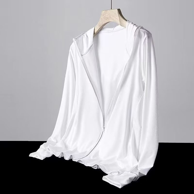 Ice Silk sun protection clothing men's 2023 Summer thin couple wear versatile loose plus size mesh breathable sun protection clothing jacket