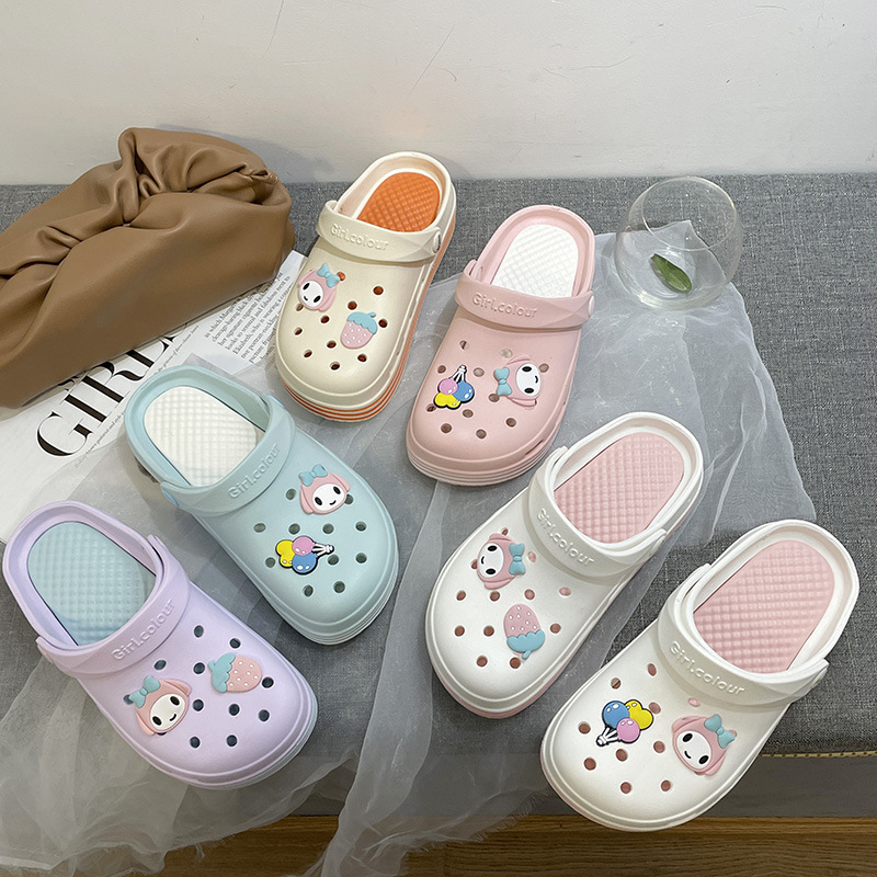 eva hole shoes women's summer cute outerwear girl's trendy non-slip nurse office bag beach toe sandals wholesale