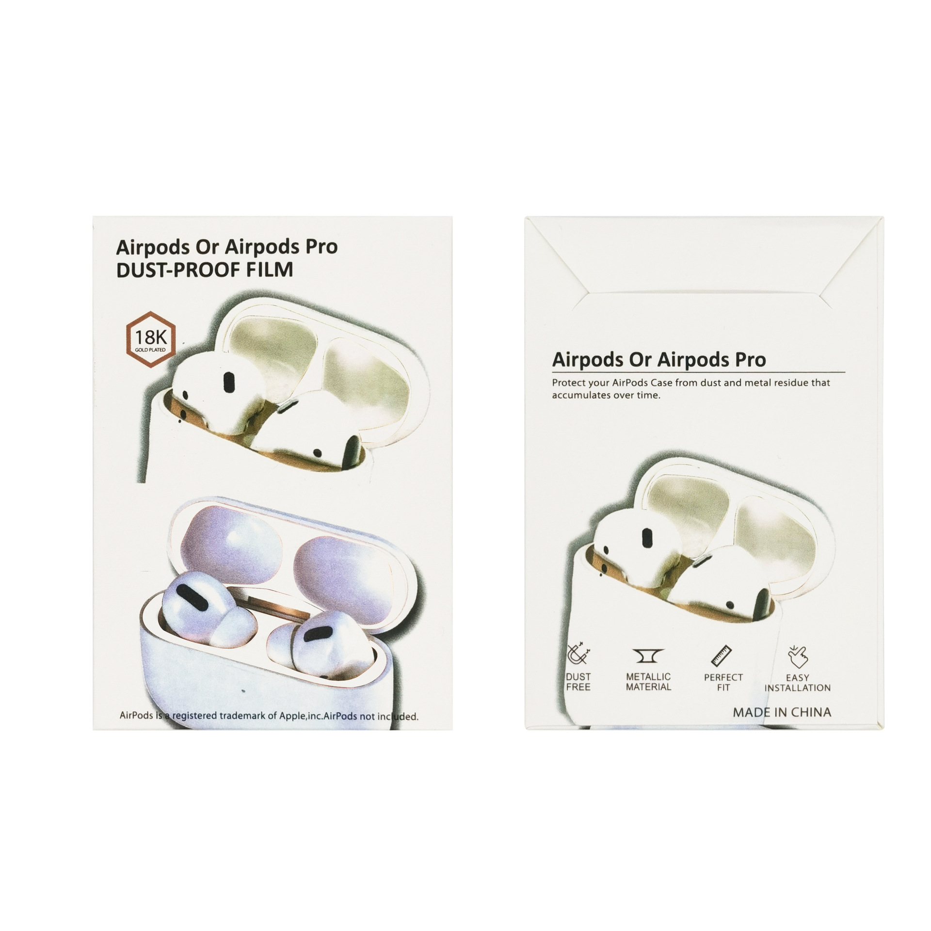 Cross-border hot models suitable for AirPods 3pro 1 Generation 2 generation metal dustproof stickers Apple headset dustproof stickers