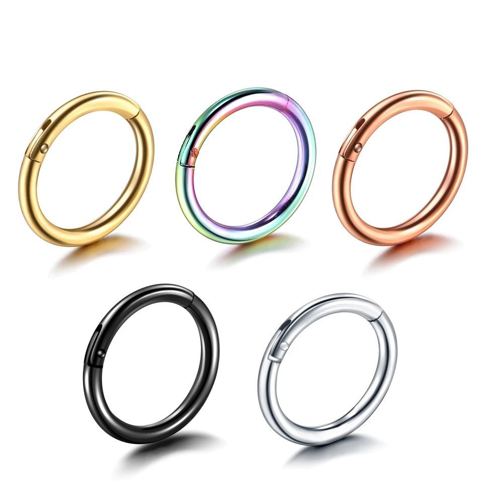 316L stainless steel nose ring Europe and the United States cross-border titanium steel seamless ring coil nose nail earrings piercing jewelry wholesale