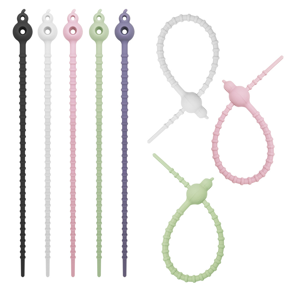 Double-hole gourd silicone cable tie 8-shaped lanyard data cable digital storage winder multifunctional strapping rope