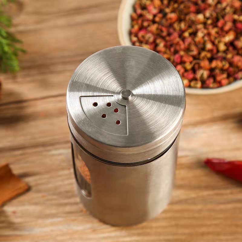 Seasoning Bottle Stainless Steel Household Outdoor Barbecue Tools Pepper Bottle Seasoning Bottle Sprinkling Jar Toothpick Cartridge Jar