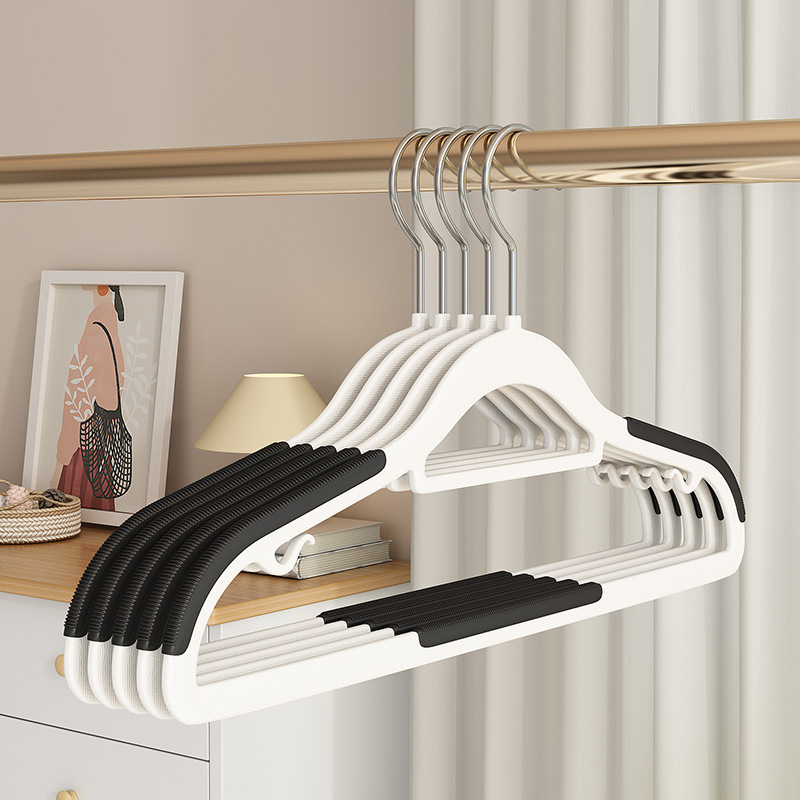 Household Hanger Seamless Clothes Hanging Non-slip Clothes Rack Anti-shoulder Corner Plastic Double-position Hanger Wet and Dry Clothes Support