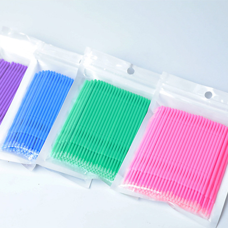 Grafting Eyelash Cleaning Cotton Swab Eyelash Embroidery Disposable Cleaning Cotton Swab Small Head Cotton Swab Tool for Unloading Eyelash