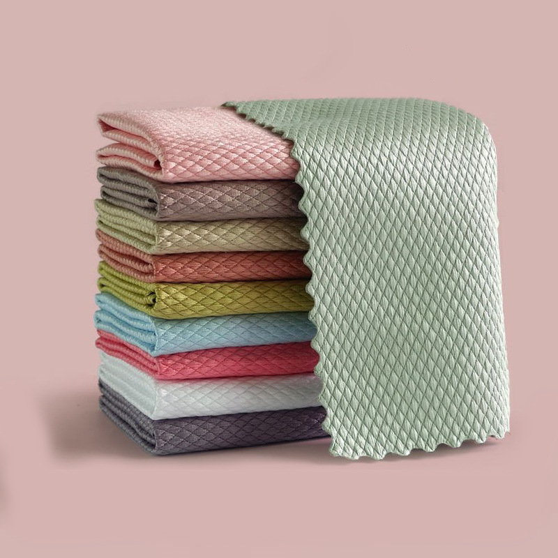 Fish scale cloth wipe glass mirror no watermark no Mark scouring pad absorbent not easy to wool Bowl Cup rearview mirror