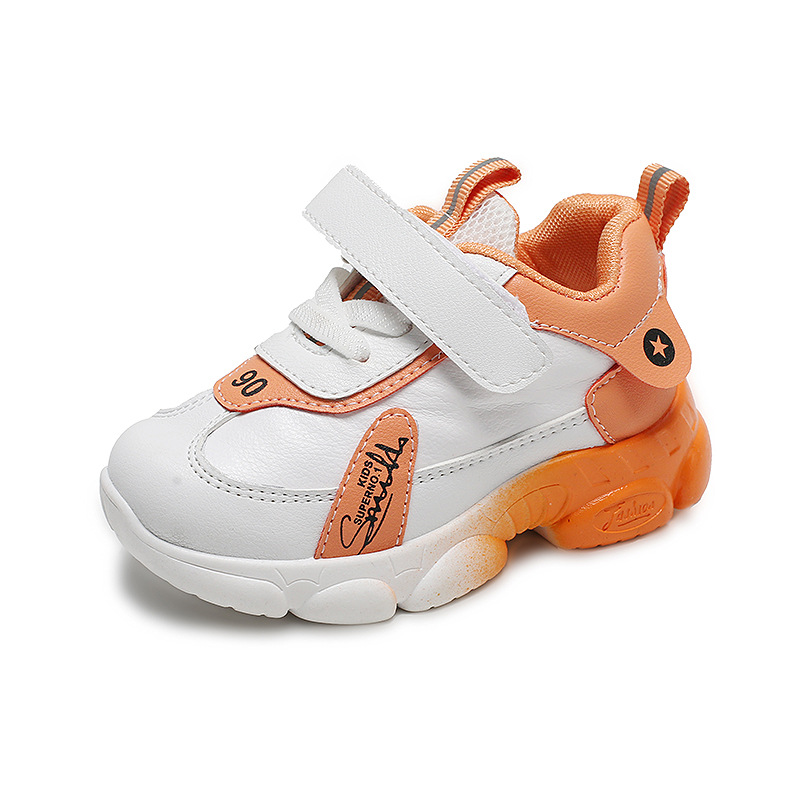 Children's sports shoes 2024 spring boys and girls small white shoes leather soft bottom baby baby toddler shoes a generation of hair