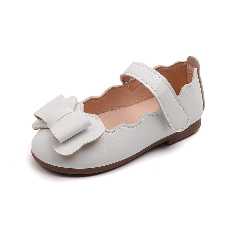 Children's Small Leather Shoes Single Shoes Girl's Fashion Big Bow Flat Shoes Girl's Princess Shoes Soft Bottom Dance Shoes
