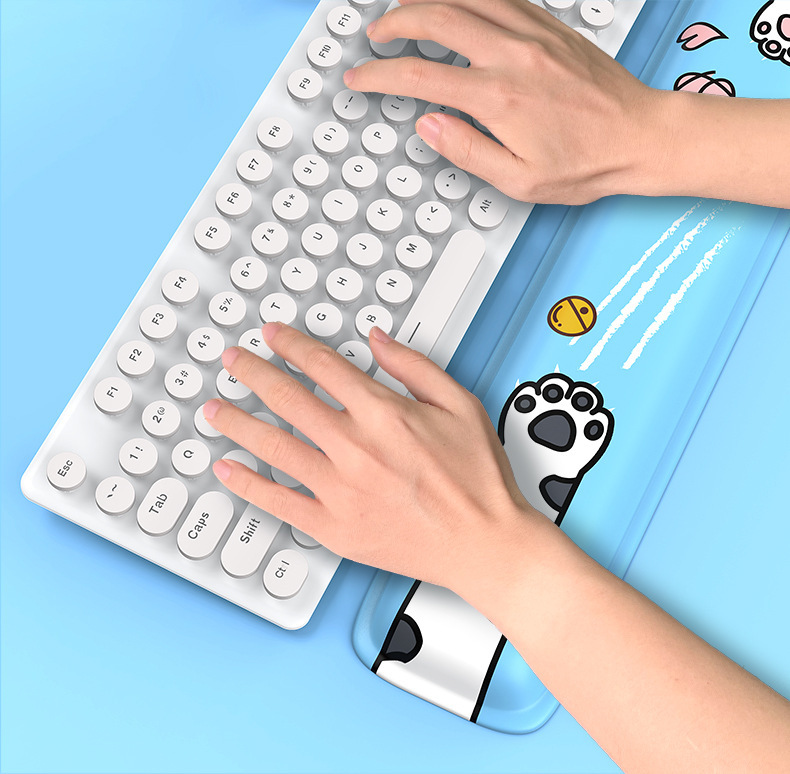 Creative Cute Cat Claw Hand Holder Blue and Pink Wrist Pad Wrist Holder Palmrest Keyboard Hand Holder Computer Typing Soft Mat