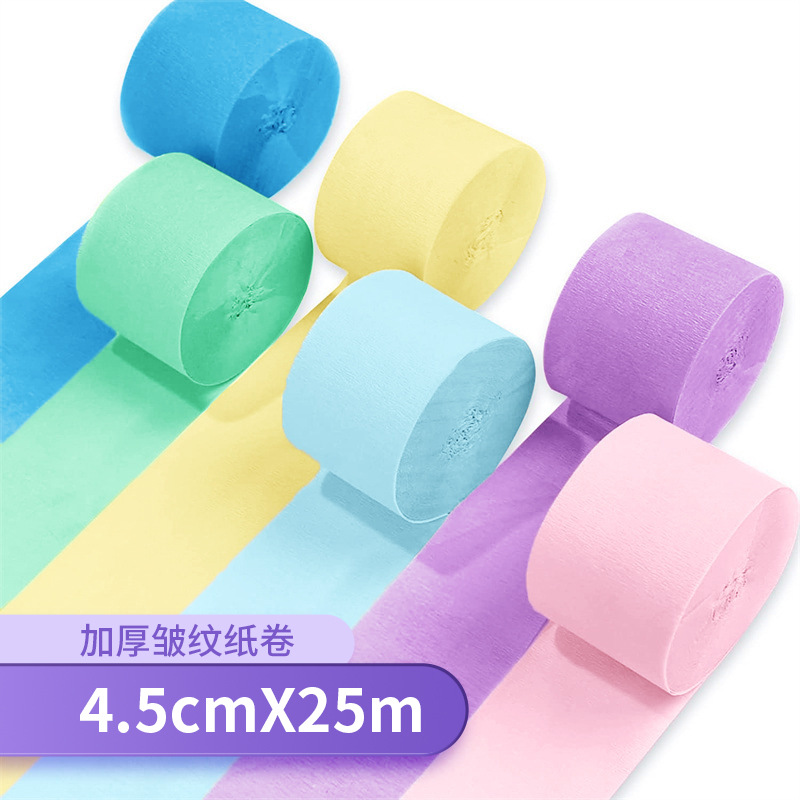 Crepe Paper Roll Wedding Decoration Birthday Party Background Wall Layout Crepe Paper Color Flower Paper Roll Ribbon Wholesale