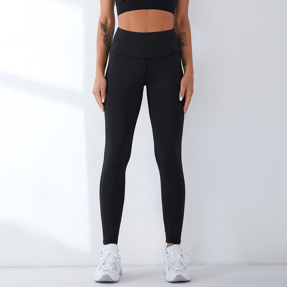 2022 European and American New Yoga Pants Women's Cross-border Slimming High Waist Fitness Pants Running Sports Pants Tight High Elastic Leggings