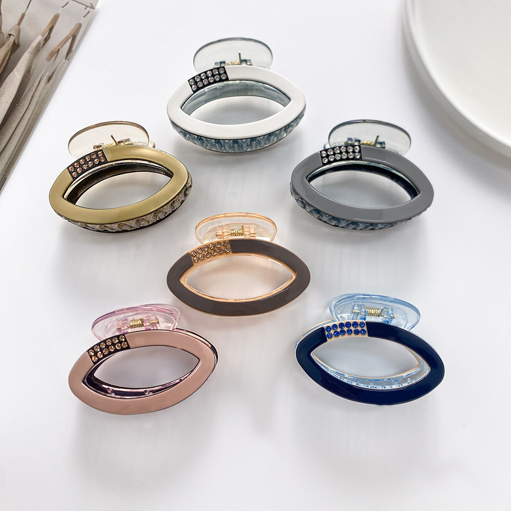 Diamant Ovale clip Net rood half stropdas haar opgestoken haarspeld kinderen Bad clip schattige haarspeld Koreaanse stijl haaraccessoires Hoog gevoel_voghion.com