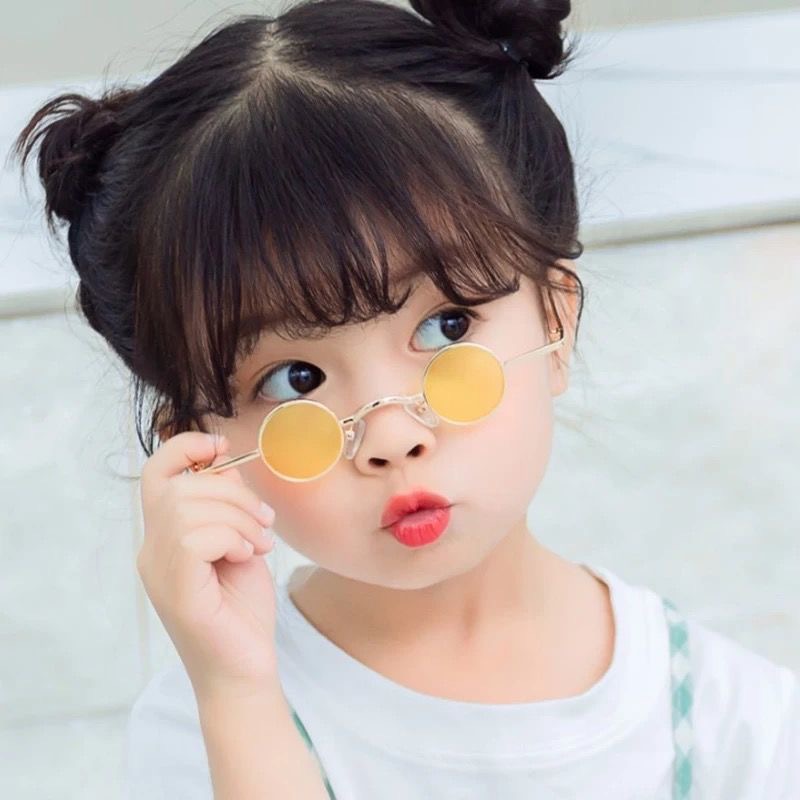 Children's Sunglasses Fashion Girl's Retro Small Round Frame Prince's Mirror Performance Style Sunglasses Men's Handsome Baby's Glasses