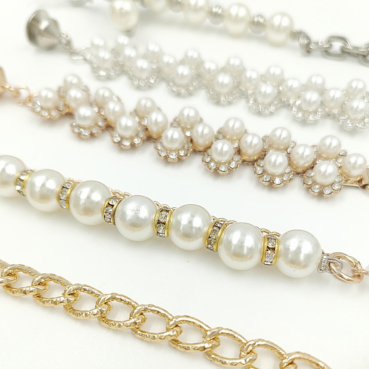 Hole shoes flower chain hole shoes decorative chain DIY decorative chain strip invisible hidden buckle Pearl Chain