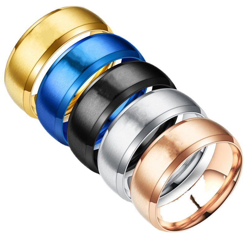 Глянцевое матовое кольцо из нержавеющей стали, 8mm, простой и элегантный дизайн, оптовые продажи