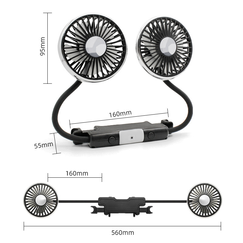 2024 New Car electric fan car rear double-headed small fan large truck supplies 12v24v universal electrical appliances