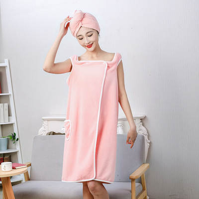 Bath Skirt Wearable and Wrappable Bath Towel Adult Women Sexy Tube Top Sling Bath Skirt Soft Absorbent Thick Cotton Wholesale