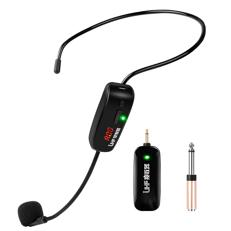 Wireless microphone UHF head-mounted small bee loudspeaker for teachers' lectures special teaching ear-hung small microphone