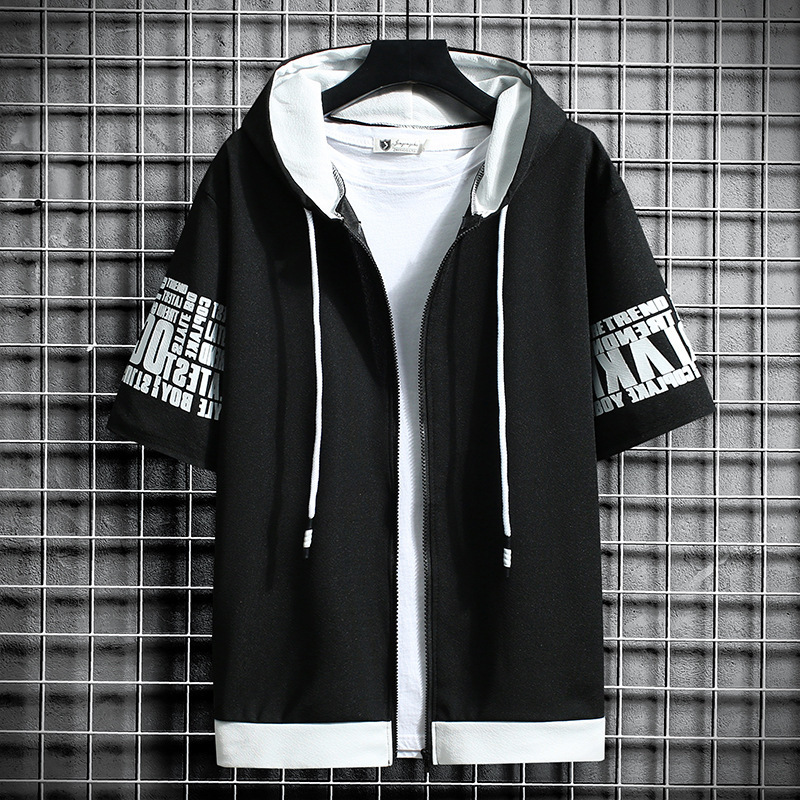 Short zip top black