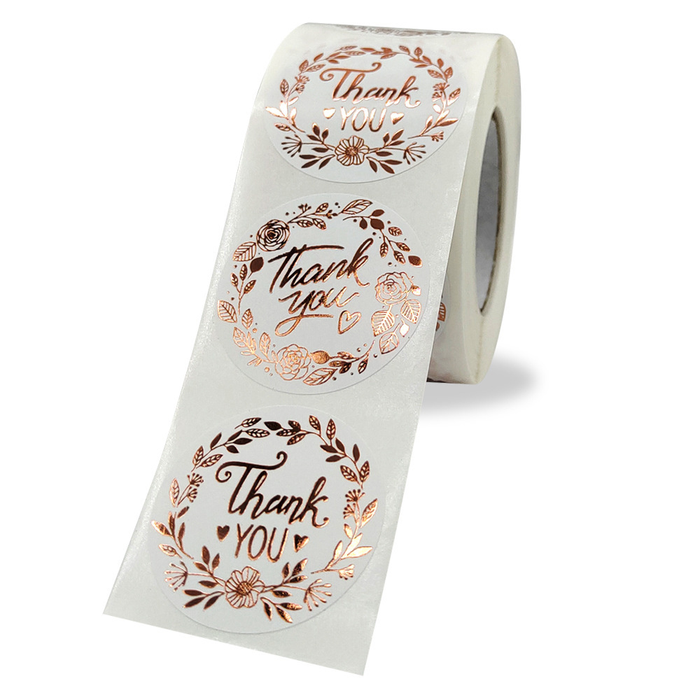 500 3.8cm roll Thank You olive branch Hot rose gold sticker sticker label sticker
