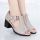 Fish toe sandals women's 2022 summer new Roman ladies thick heel middle heel women's shoes middle-aged mother shoes wholesale