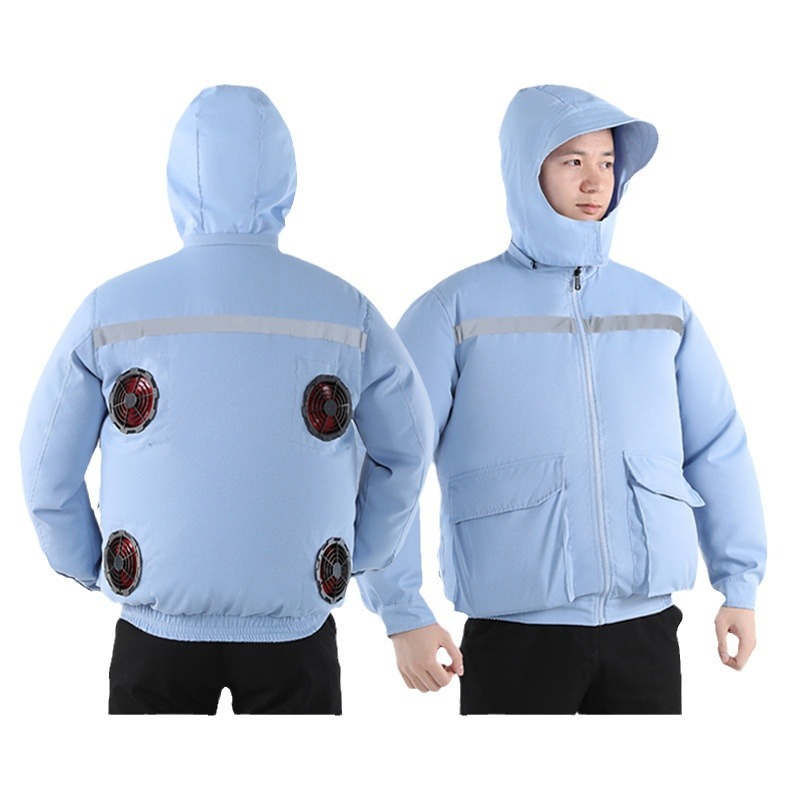 New Air-conditioning Clothing Hooded Removable Fan Clothing Outdoor Labor Protection Cooling Sun Protection Clothes with Fan for Men and Women