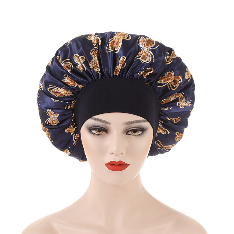 蝶型アマゾンの人気色丁牛乳糸の広い縁の高弾力睡眠帽36直径bonnet cap|undefined