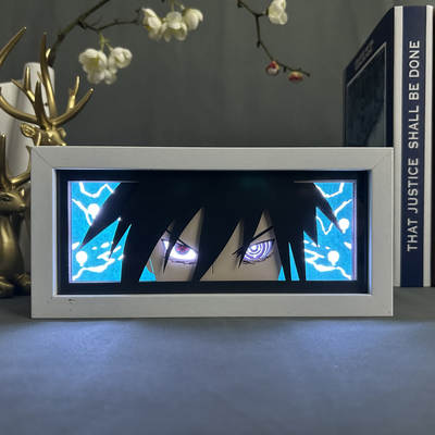 Anime Paper Carving Lamp Naruto Desktop Ornaments Paper Cutting Lamp Sasuke Photo Frame Lamp Naruto Surrounding Yuzhibo Mustang