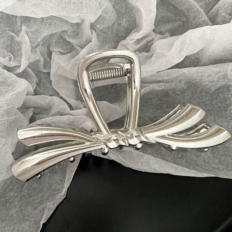 Fermaglio per capelli in metallo argentato Fermaglio per capelli a disco Grande volume per capelli Fermaglio per squalo di alta qualità Accessori per capelli coreani Copricapo Fermaglio per capelli per donne_voghion.com