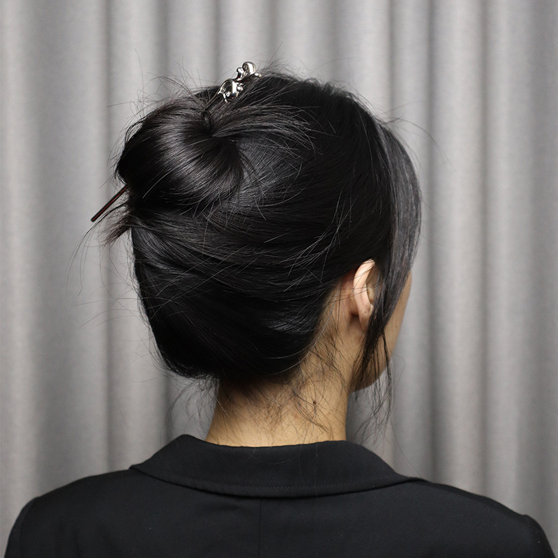 Original Handmade Retro Classical s925 Silver Plated Bud Hairpin Chinese Style Hair Accessories Hair Irons Cheongsam Hanfu Hair
