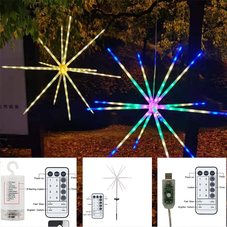 Amazon solar meteor shower horse running smoke lamp running water lamp explosion star decoration LED light string lamp