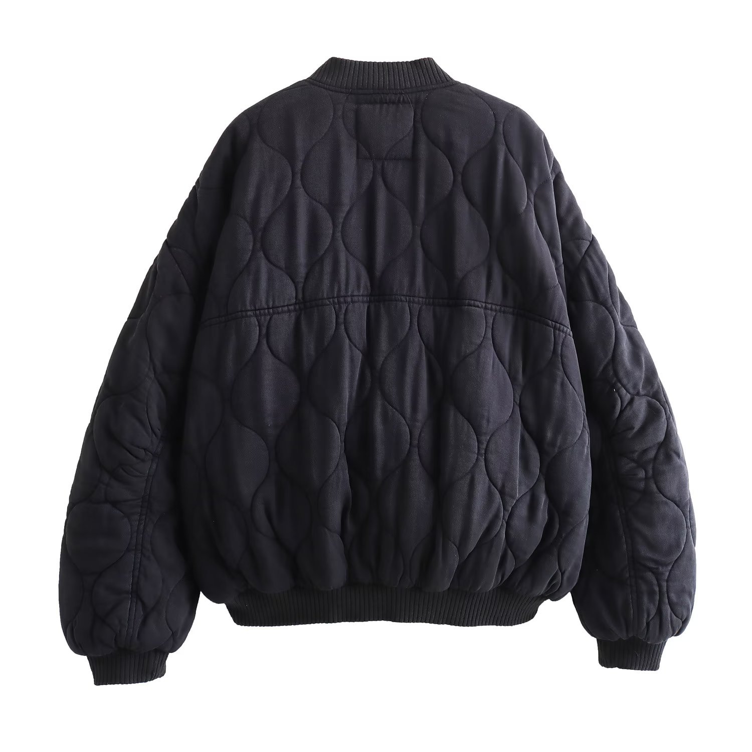 Women's autumn and winter fashion loose pilot shoulder width washed cotton jacket B481159