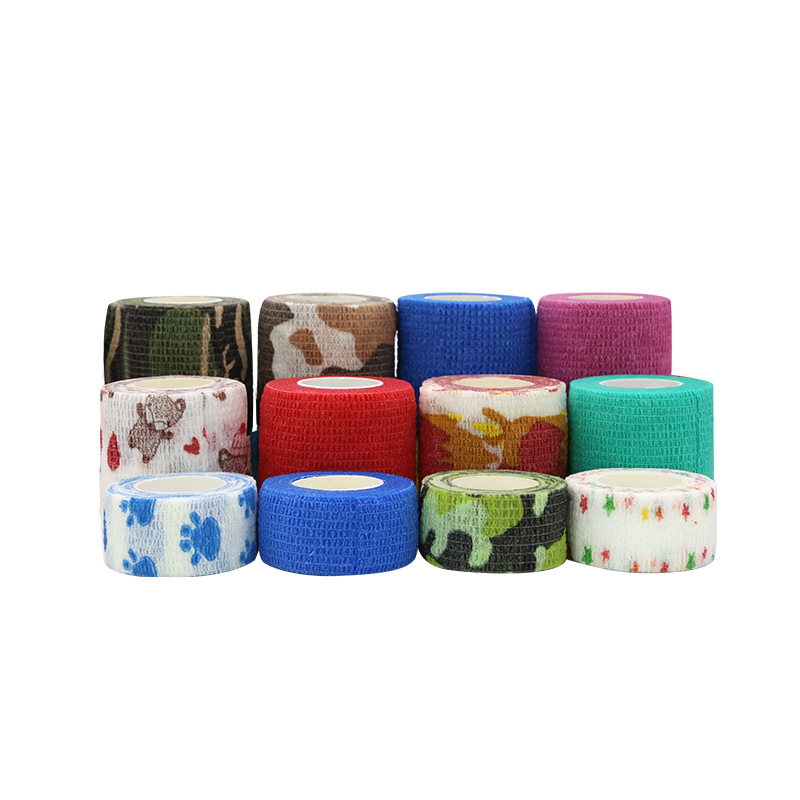 Factory Supply Pet Band Self-adhesive Bandage Pet Bandage Dog Toe Cartoon Elastic Non-woven Tape