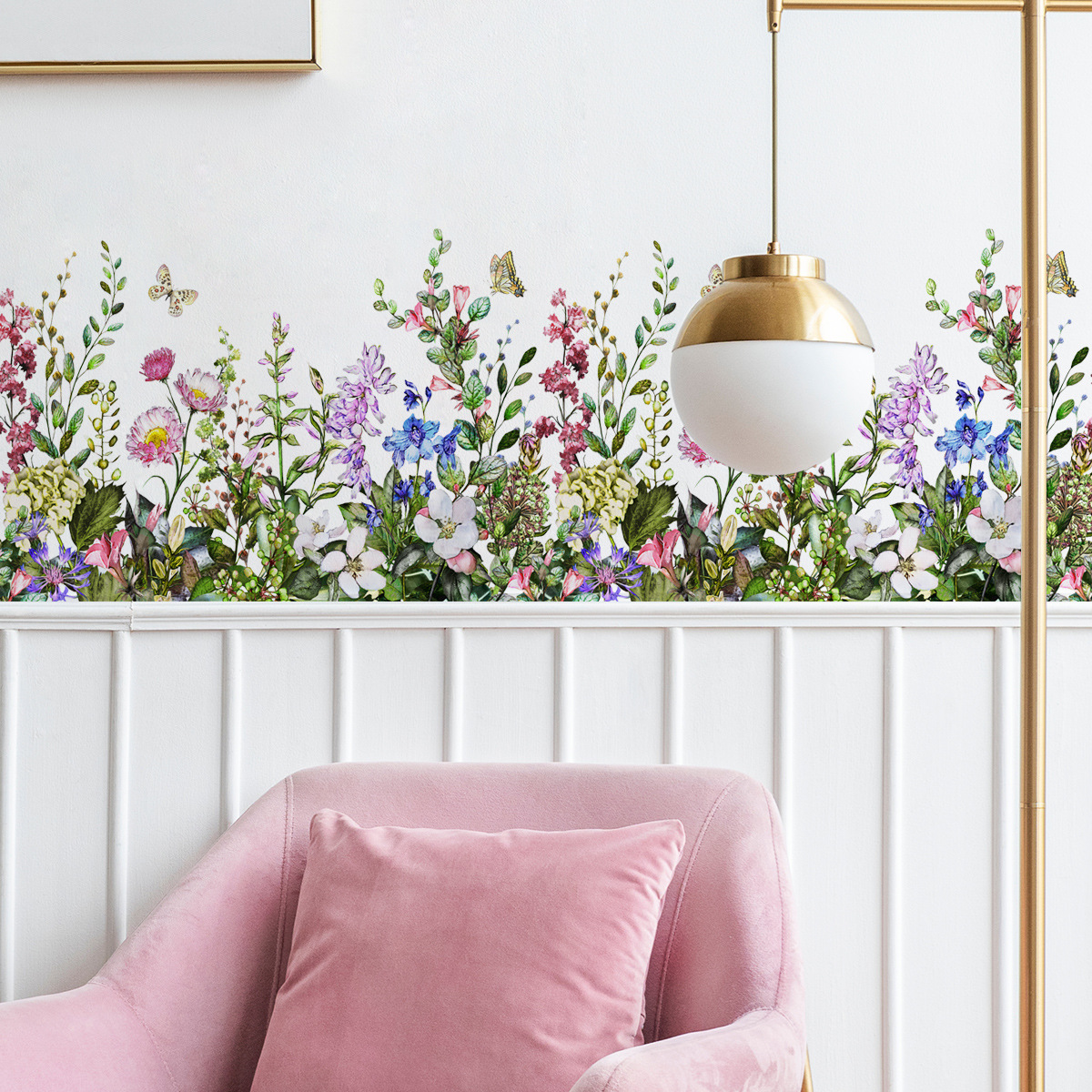 MS4245-ZC new plant flower wall stickers living room bedroom decoration self-adhesive wholesale wall stickers manufacturers