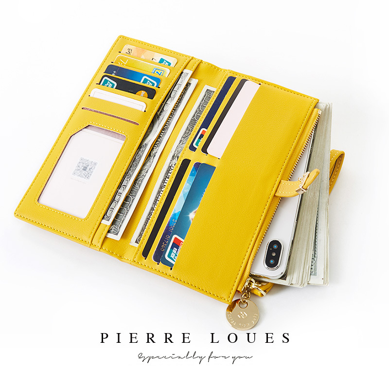Pierre Louie Long Women Wallet Korean Fashion Clutch Bag Large Capacity Wrist Bag Women Wholesale Wallet