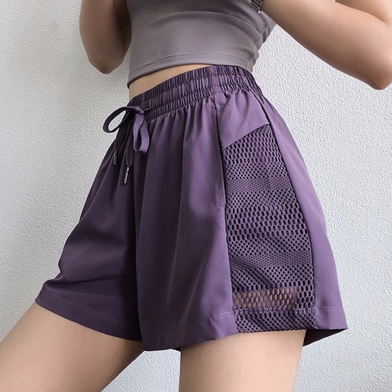 Sports Shorts Women's Summer Loose Double Pocket Fake Two-piece Running Fitness Casual Five-point Quick-drying Yoga Pants New in Style