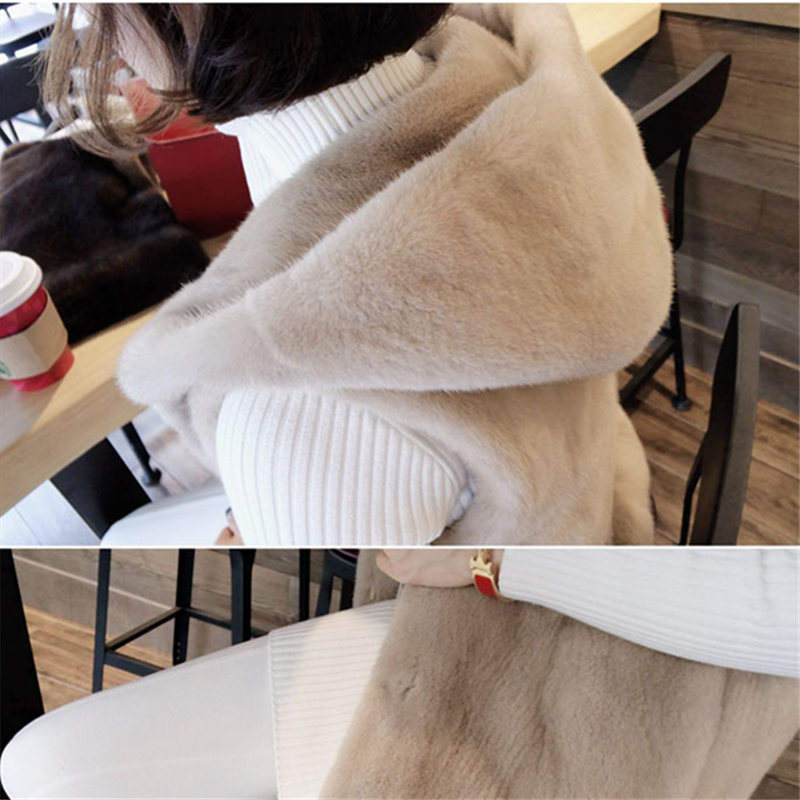 2024 autumn and winter New style faux Rex rabbit fur faux fur hooded women's vest with cotton warm fur vest one-piece delivery