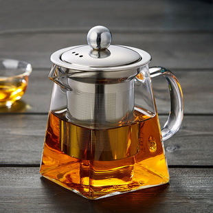 Thickened Glass Flower Teapot Kung Fu Black Tea Set Stainless Steel Filter Teapot Tea Maker Tianyuan Local Public Cup Pot