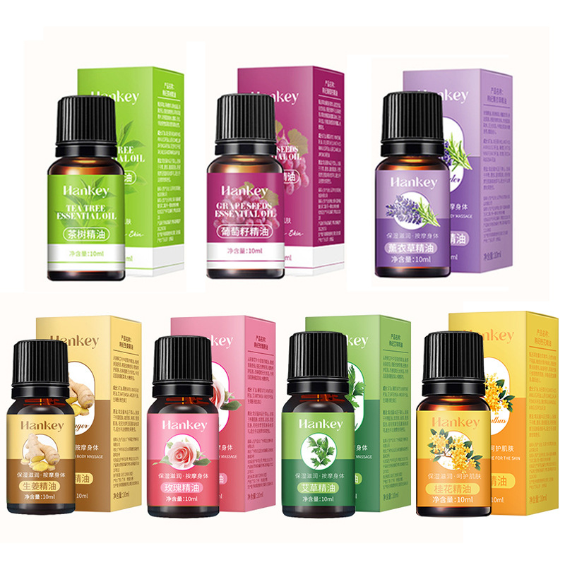 Hanji wormwood essential oil 10ml ginger rose lavender tea tree essential oil beauty salon body massage essential oil wholesale