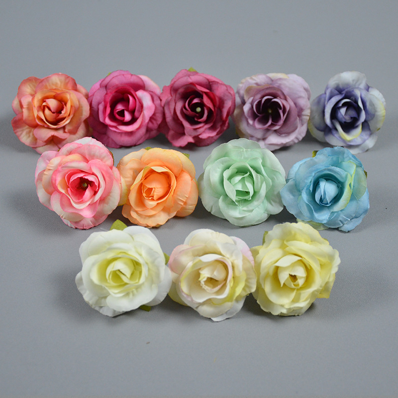 Imperial Concubine Rose Head Simulation Small Rose Flower Wedding Flower Garment Decorative Garment Silk Flower Wholesale