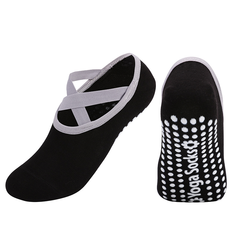 [Domestic Hot Selling] Cross Strap Backless Yoga Socks Women Non-slip Professional Pilates Dance Fitness Sports Socks