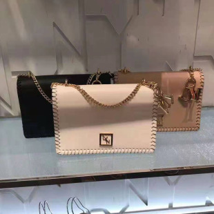 LYN fashion all-match women's bag Korean style rope woven chain shoulder crossbody small square bag