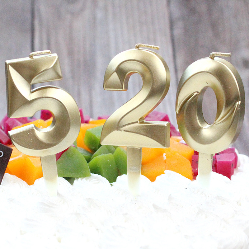 卸売りの新しいアイデアの誕生日ケーキパーティーの誕生日ネットの赤い装飾の立体の金色のダイヤモンドの大きいサイズの数字のろうそく|undefined