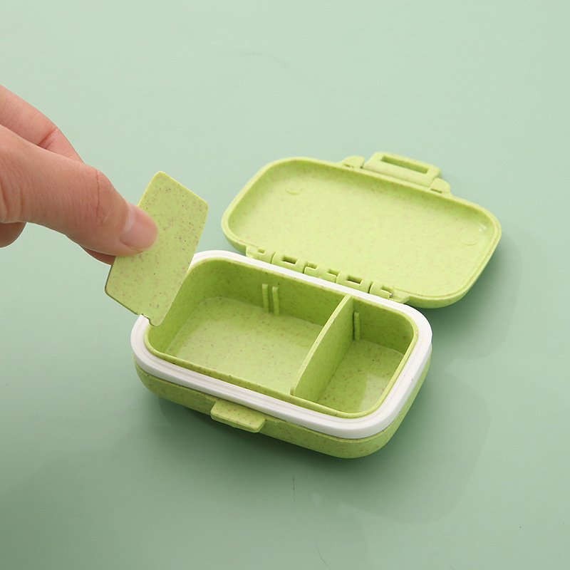 Portable mini medicine box moisture-proof medicine box rectangular three-compartment medicine box morning, middle and evening medicine storage box wholesale
