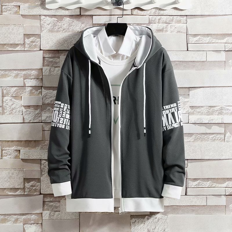 Long Zip Top Dark Grey