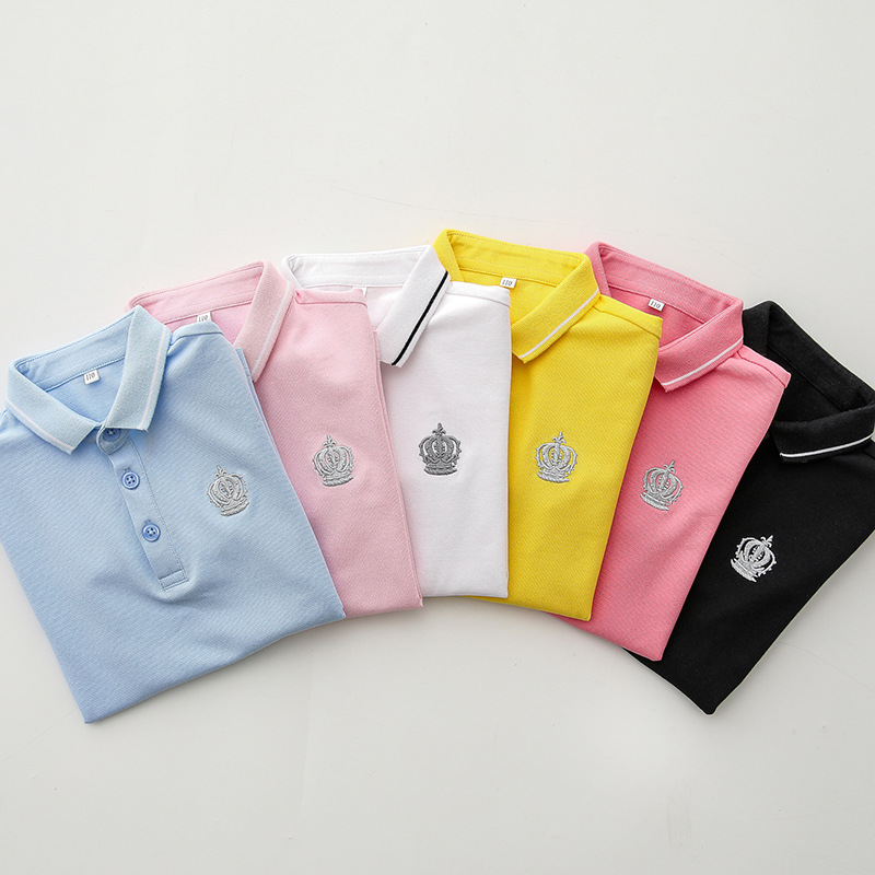 2022 Summer Korean Style New Boys' Short-sleeved Mid-sized Children's Cotton polo Short-sleeved Shirt Children's Lapel Top T-shirt