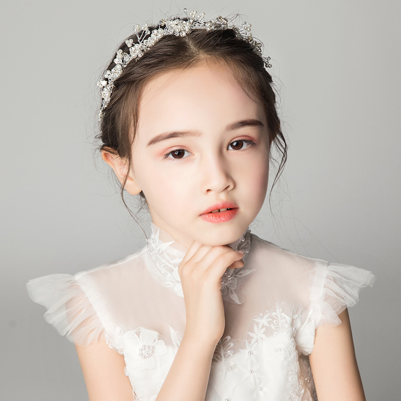 Girls' Headwear Children's Hair Band Rhinestone Headband Girls' Jewelry Dress Accessories Performance Hair Accessories Headdress Flower Girl Crown