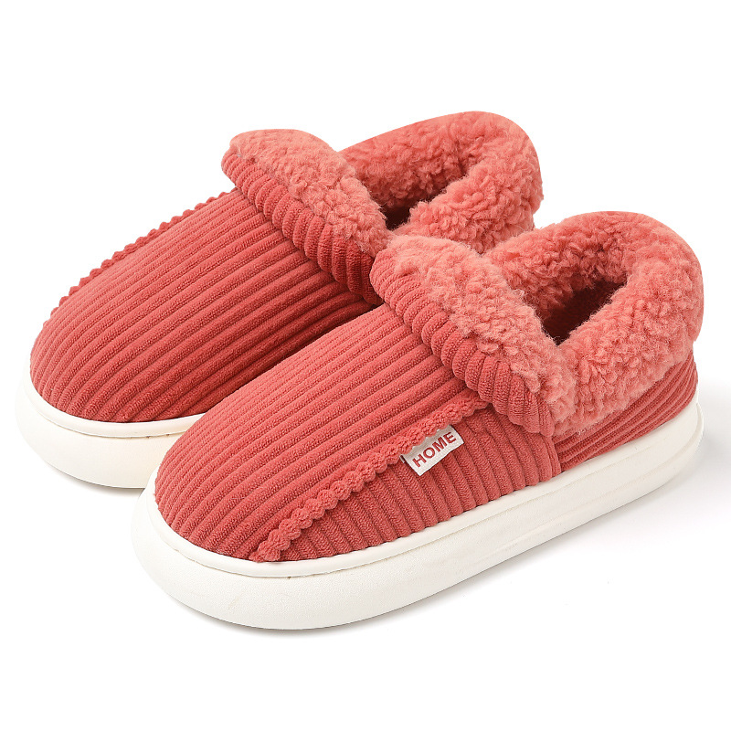 Large size cotton slippers men's bag heel autumn and winter new non-slip home Moon shoes indoor couples warm cotton shoes women