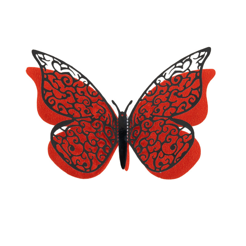 Double Layer Color Hollow Butterfly Wall Sticker 3D Hollow Paper Butterfly Amazon Wedding Festival Decoration
